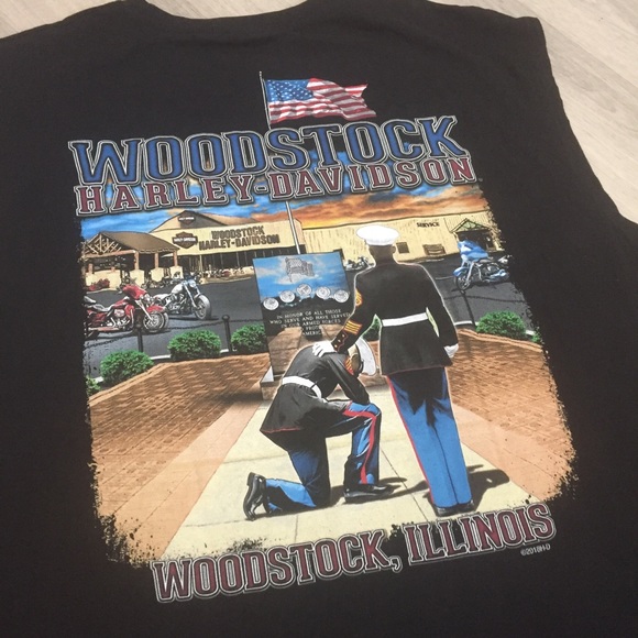 Harley Davidson Woodstock, IL Marines Sleeveless - Picture 1 of 5